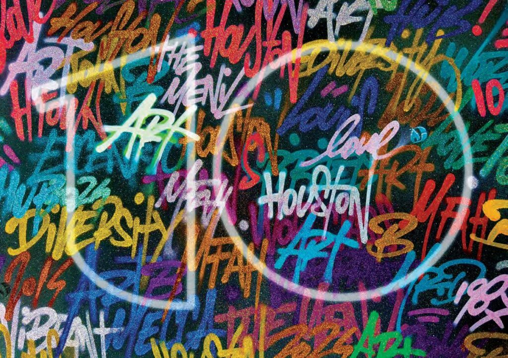 How do the depicted events and themes in the mural serve as a mirror to the cultural dynamics of Houston